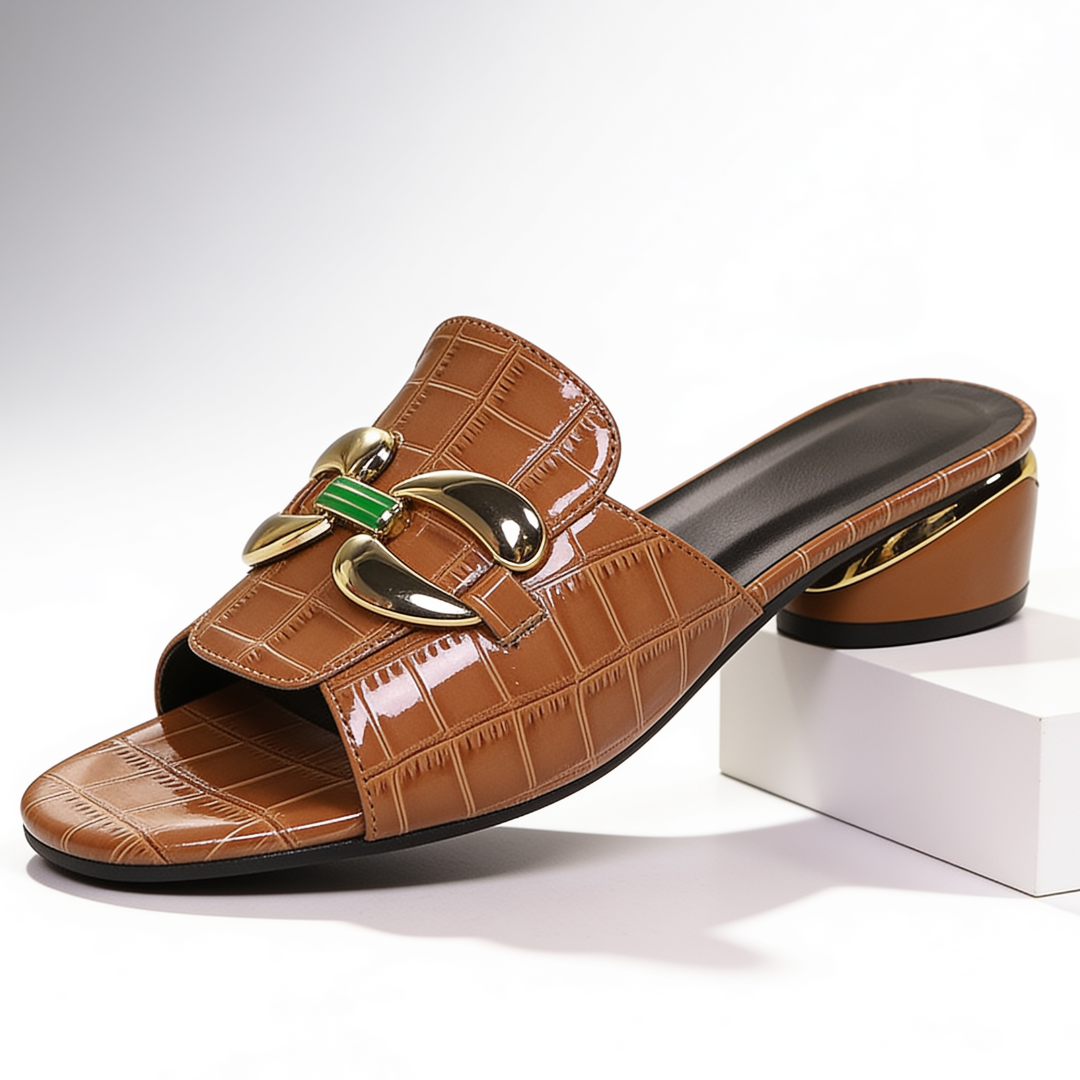 Bellara Croc-Embossed Mules