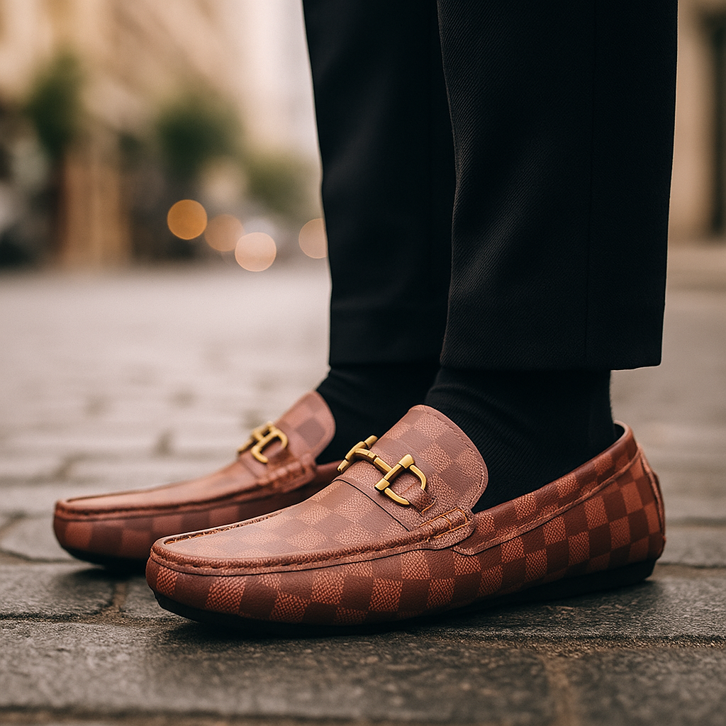 Marvello Check Loafers