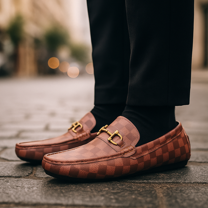 Marvello Check Loafers