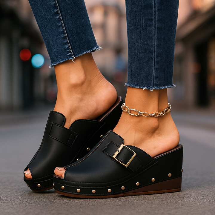 Serelina Buckle Slides