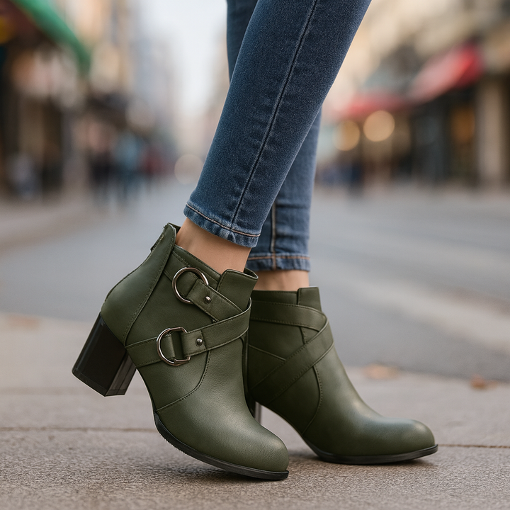 Serafina Double-Buckle Booties