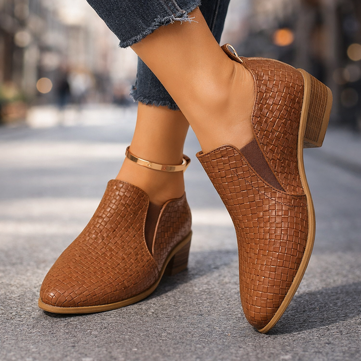 Cadenza Leather Weave Slip-on