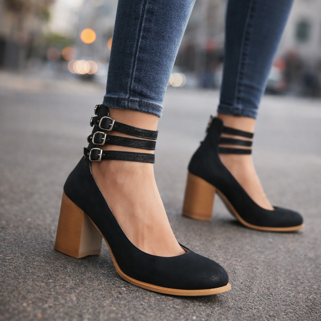 Aurelia Strap Leather Heels