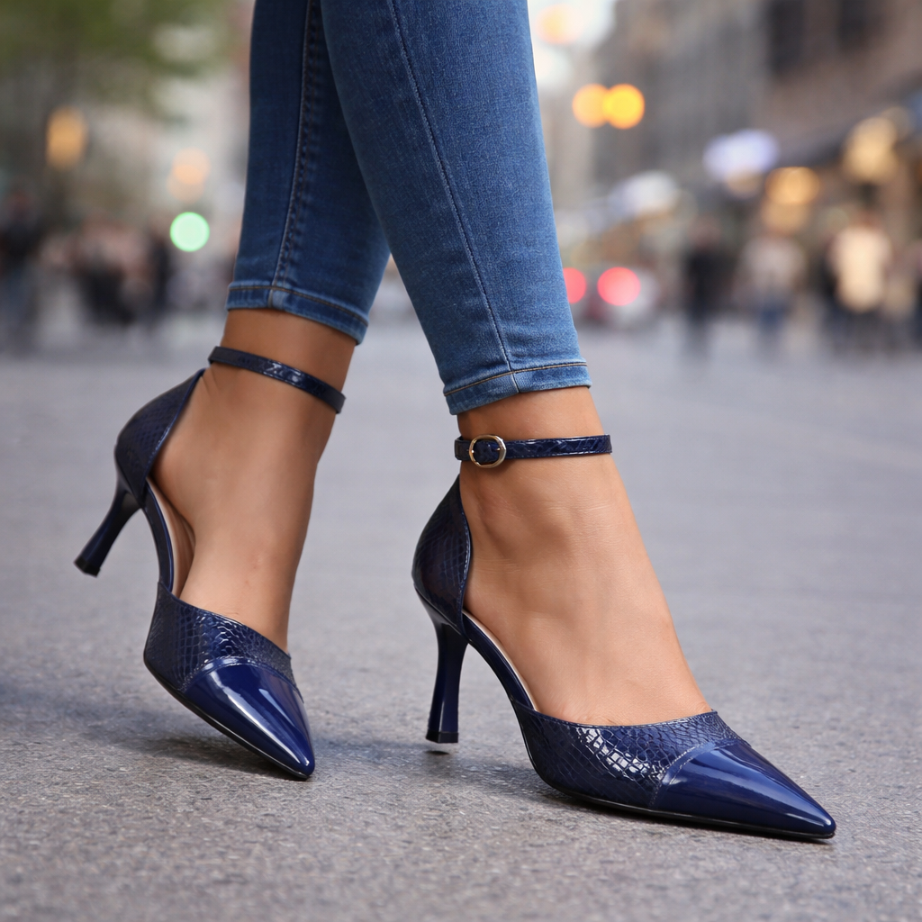 Sally Croc Leather Heels