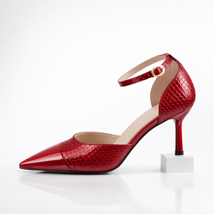 Sally Croc Leather Heels