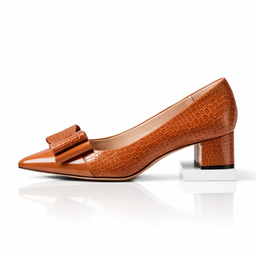 Rosalina Bow Leather Heels