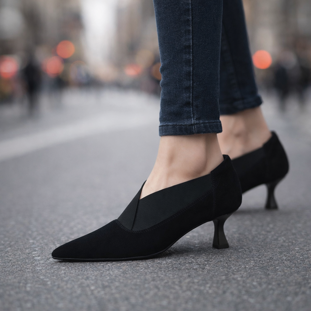 Serrina Suede Kitten Heels
