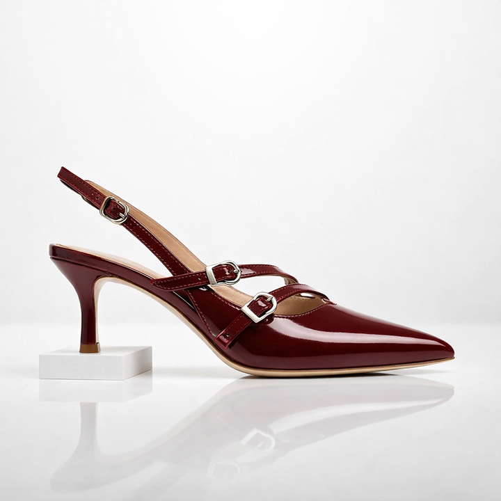 Julie Leather Buckle Heels