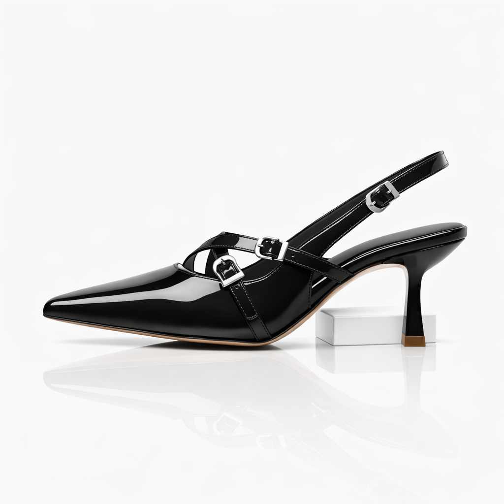 Julie Leather Buckle Heels