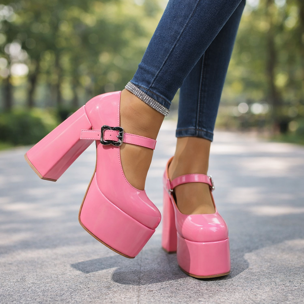 Roselle Leather Platform Heels