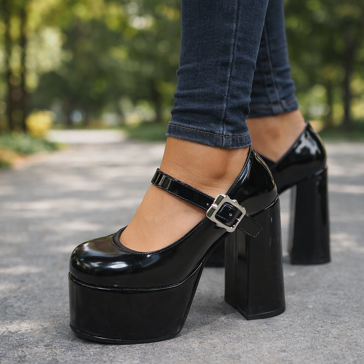 Roselle Leather Platform Heels