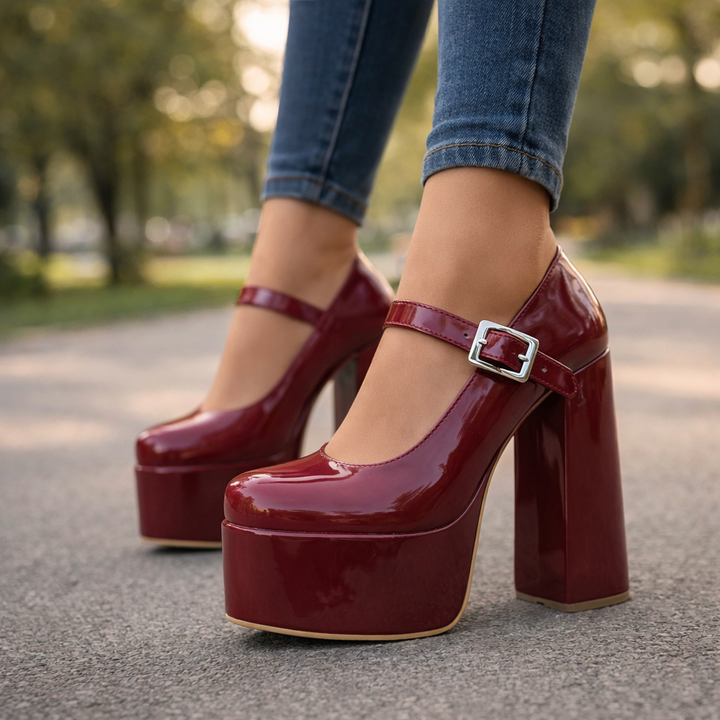 Roselle Leather Platform Heels