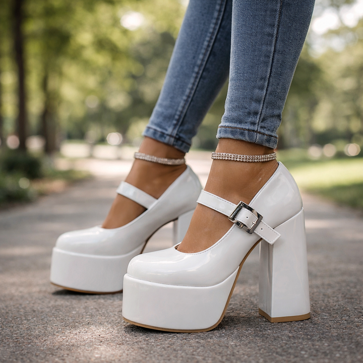 Roselle Leather Platform Heels