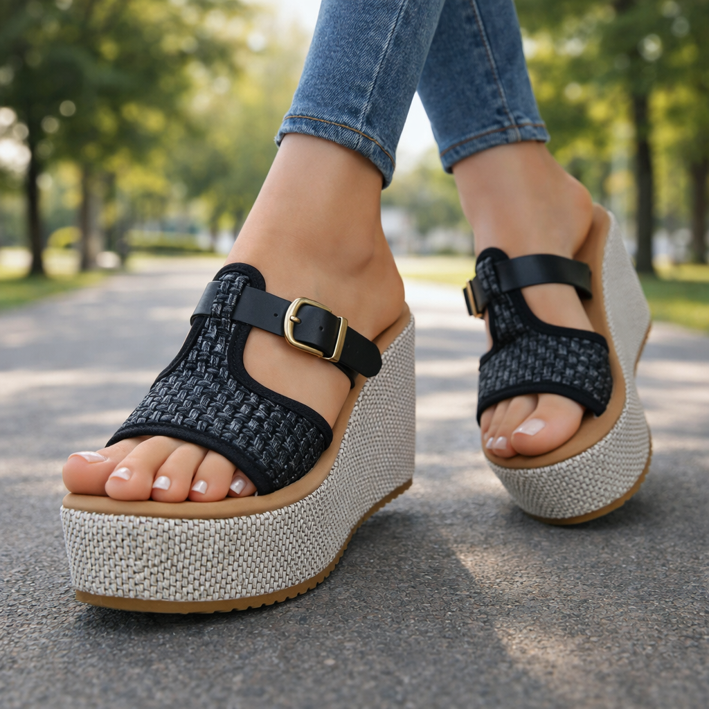Marbella Woven Wedge Platforms