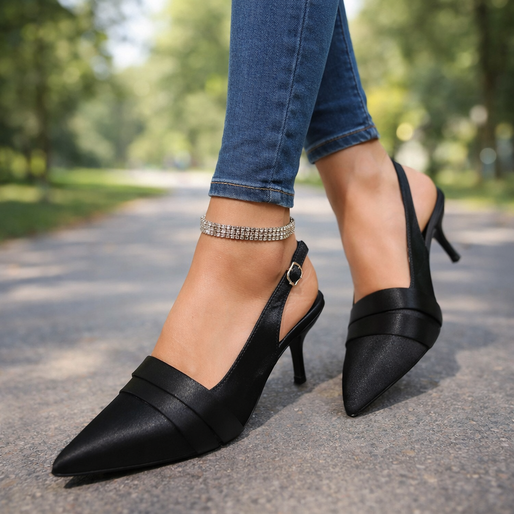 Verona Satin Sling Heels