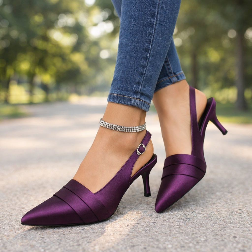 Verona Satin Sling Heels