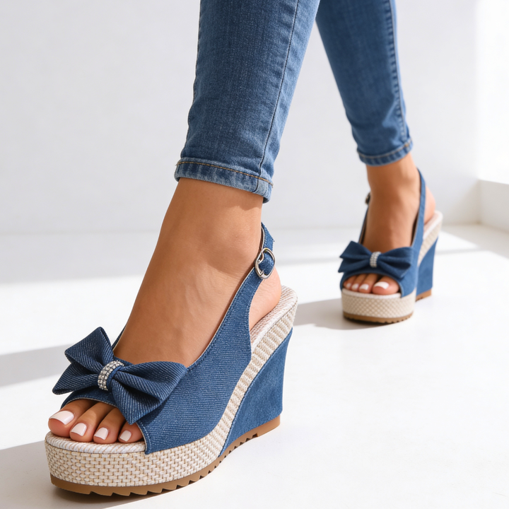 Celina Crystal Bow Wedges