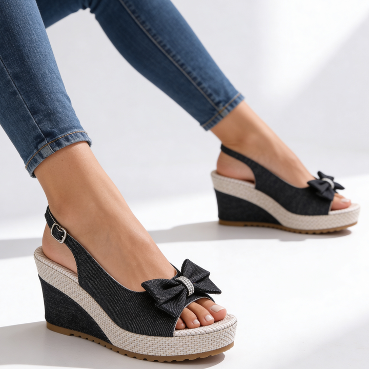 Celina Crystal Bow Wedges