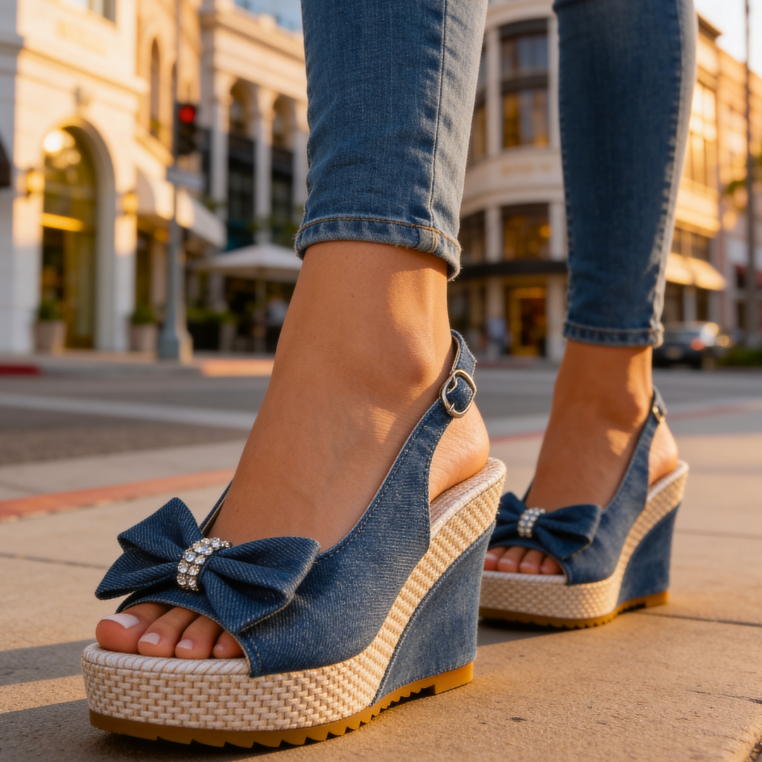 Celina Crystal Bow Wedges