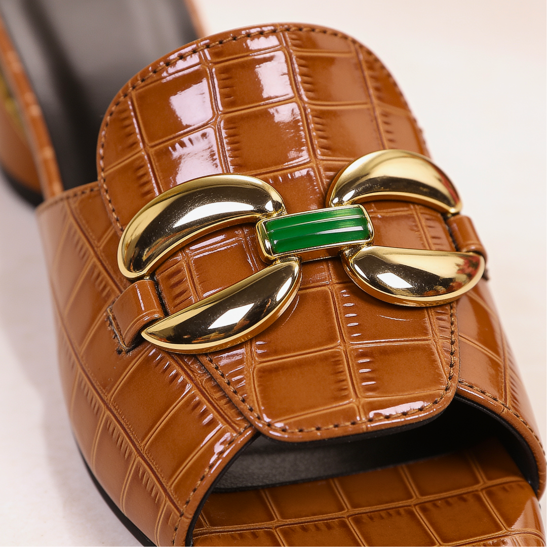 Bellara Croc-Embossed Mules