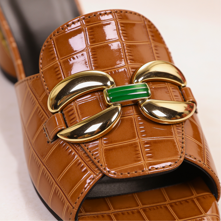 Bellara Croc-Embossed Mules