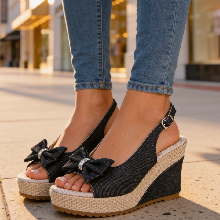 Celina Crystal Bow Wedges