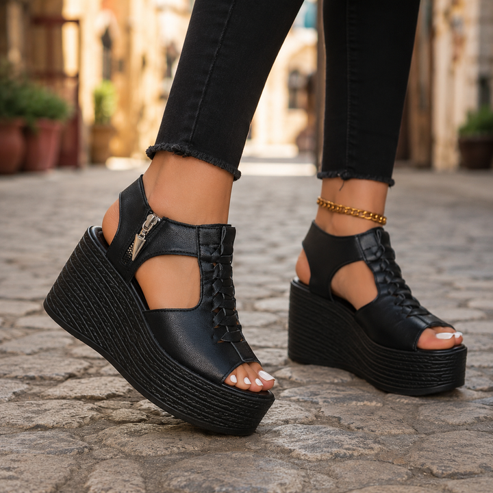 Luciana Leather Wedges