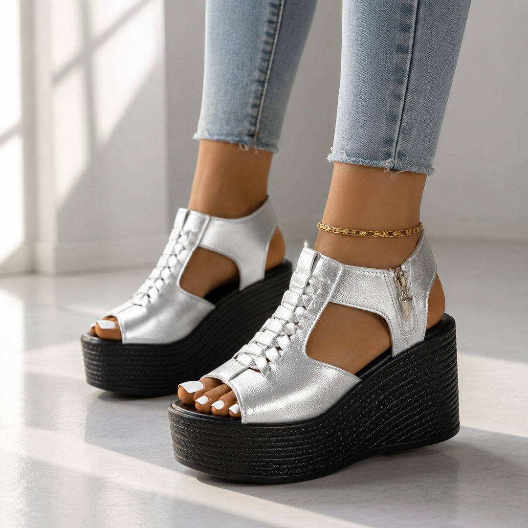 Luciana Leather Wedges