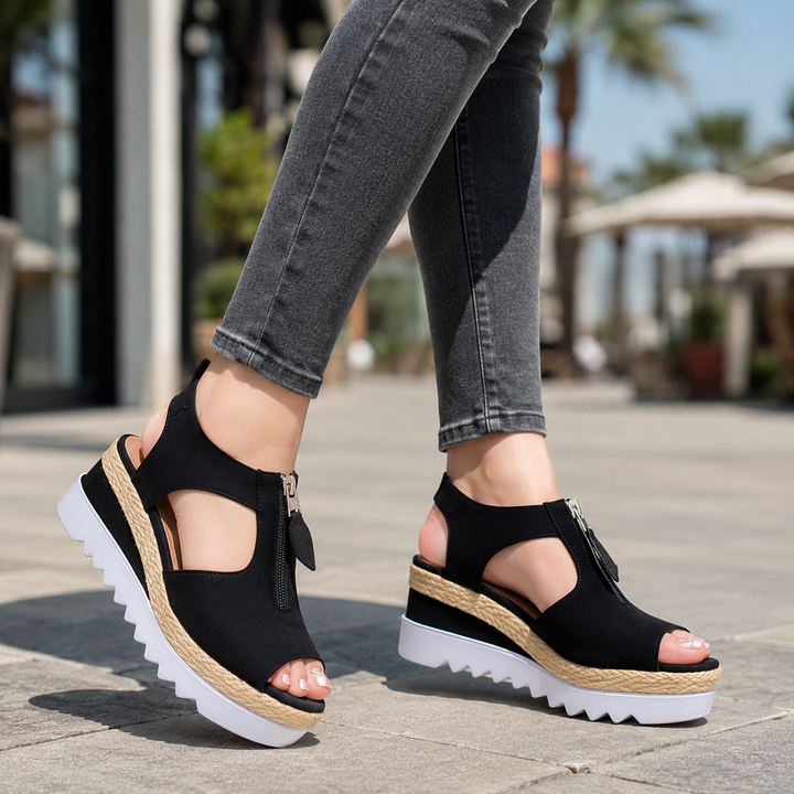 Adelina Suede Wedge Sandals