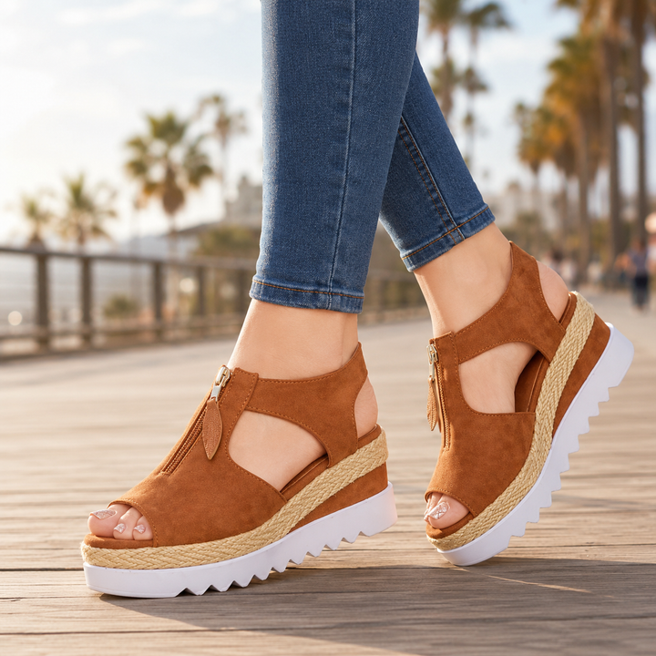 Adelina Suede Wedge Sandals