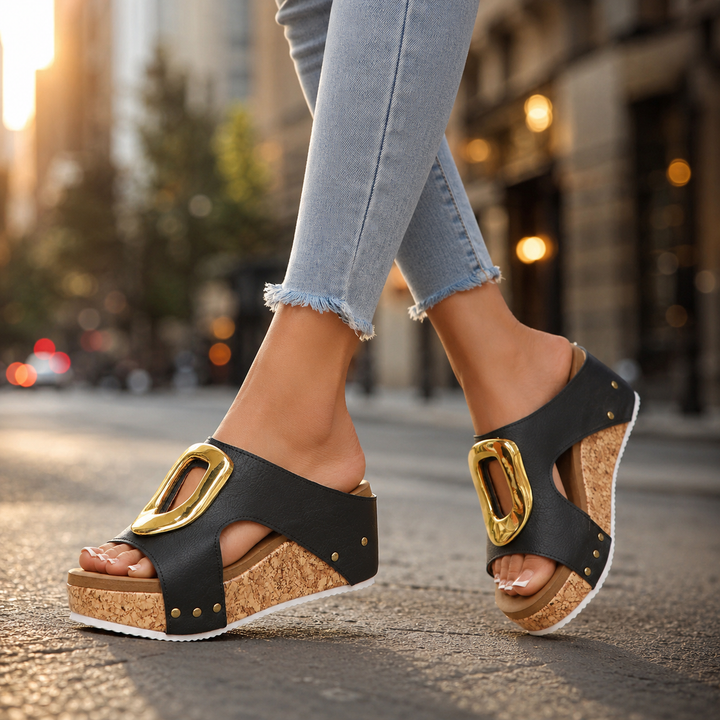 Aurelia Cork Wedges