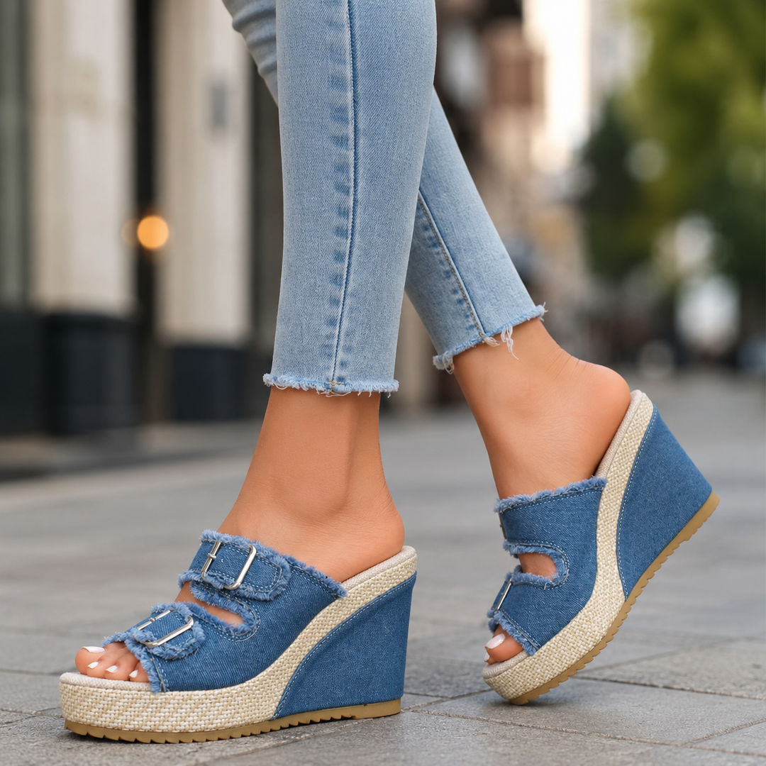 Solara Buckle Wedges
