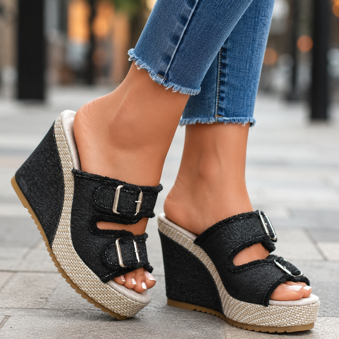 Solara Buckle Wedges