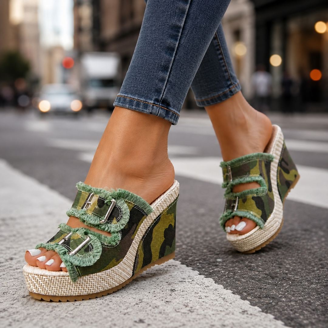 Solara Buckle Wedges