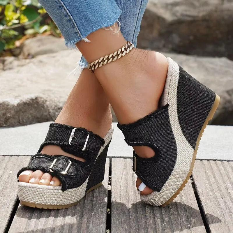 Solara Buckle Wedges