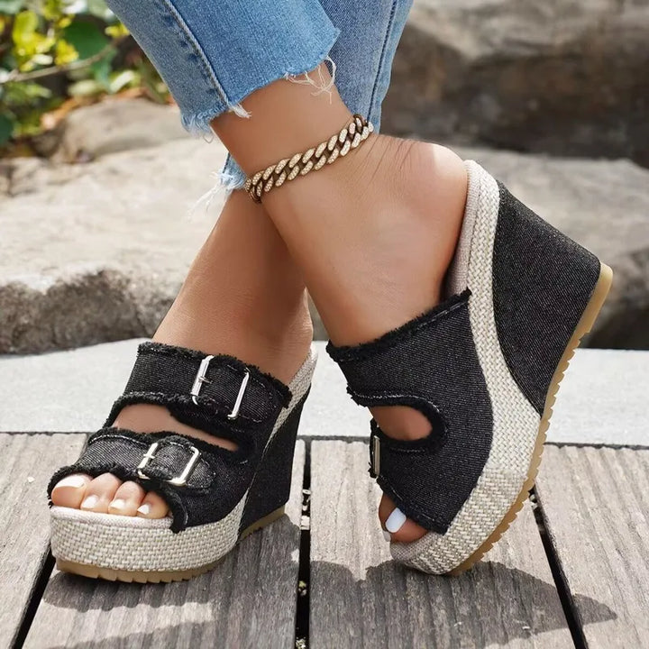 Solara Buckle Wedges