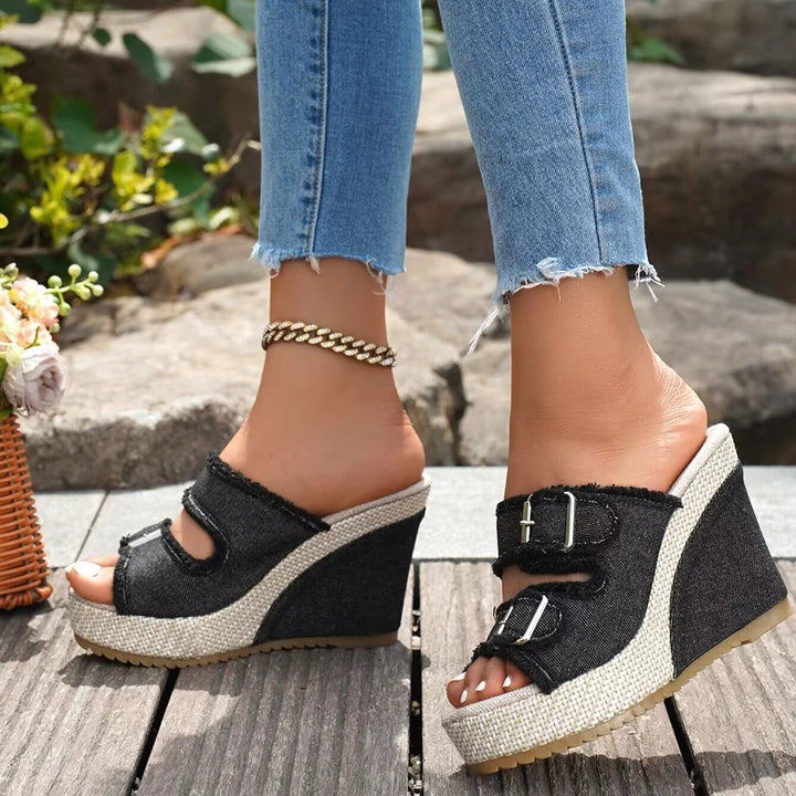 Solara Buckle Wedges