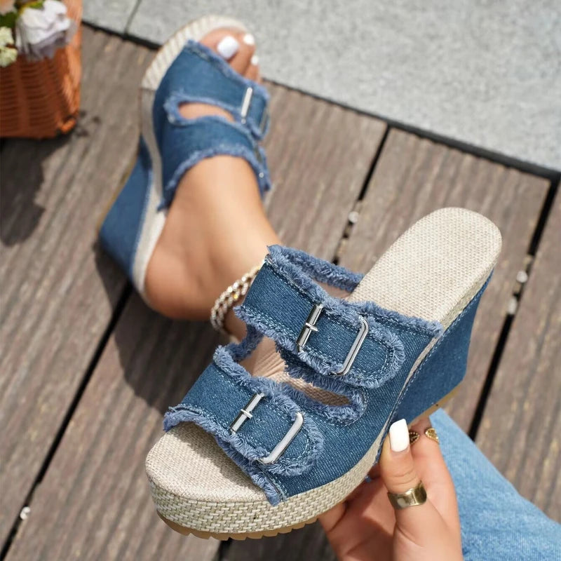 Solara Buckle Wedges