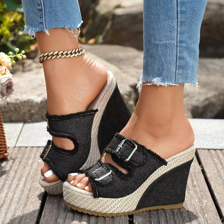 Solara Buckle Wedges