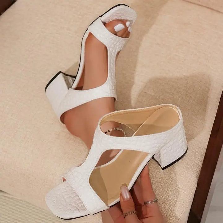 Calvera Croc T-Strap Heels