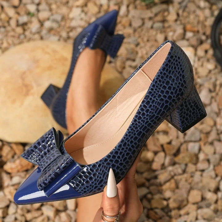 Rosalina Bow Leather Heels
