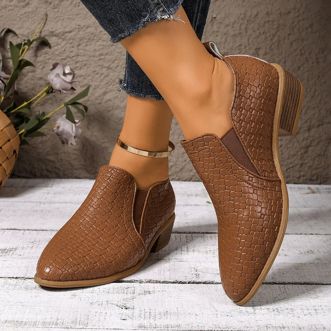 Cadenza Leather Weave Slip-on