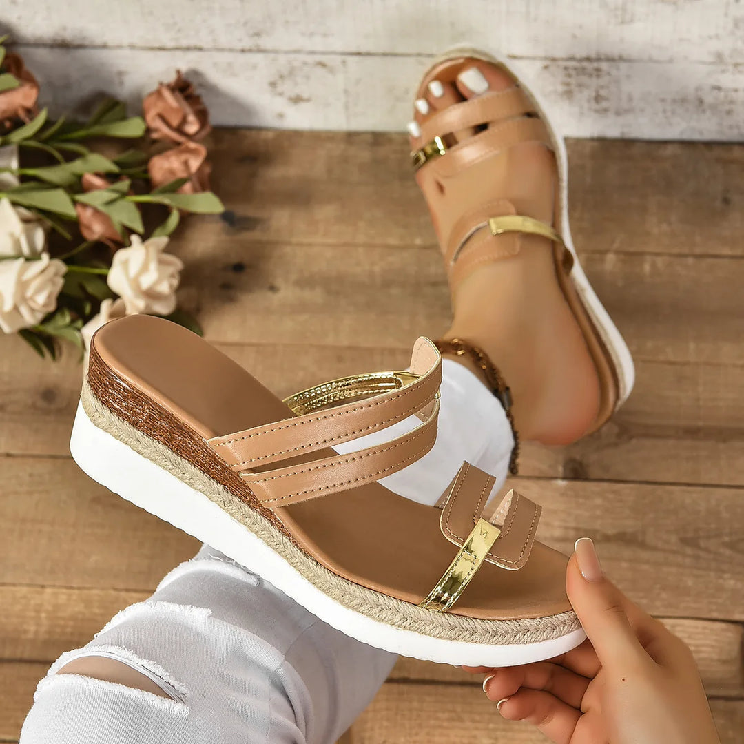 Alora Strap Leather Slides