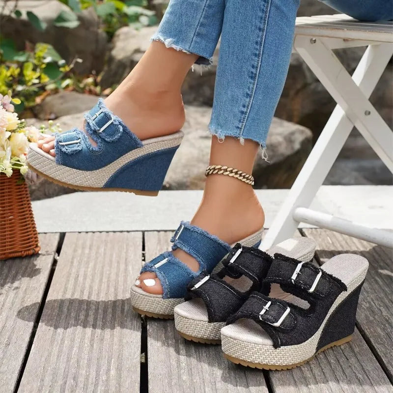 Solara Buckle Wedges
