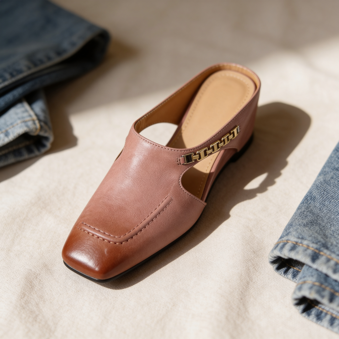 Elena Leather Mules